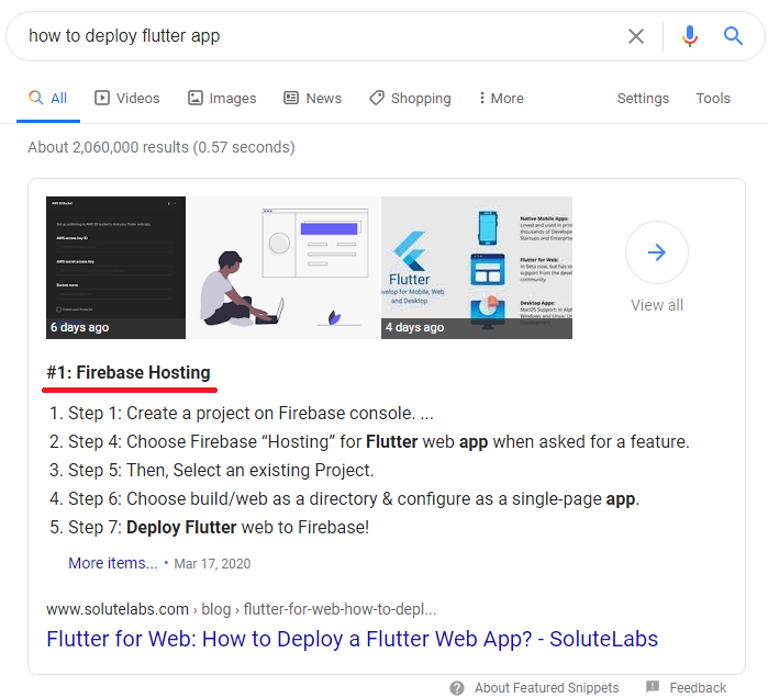 google featured snippets 