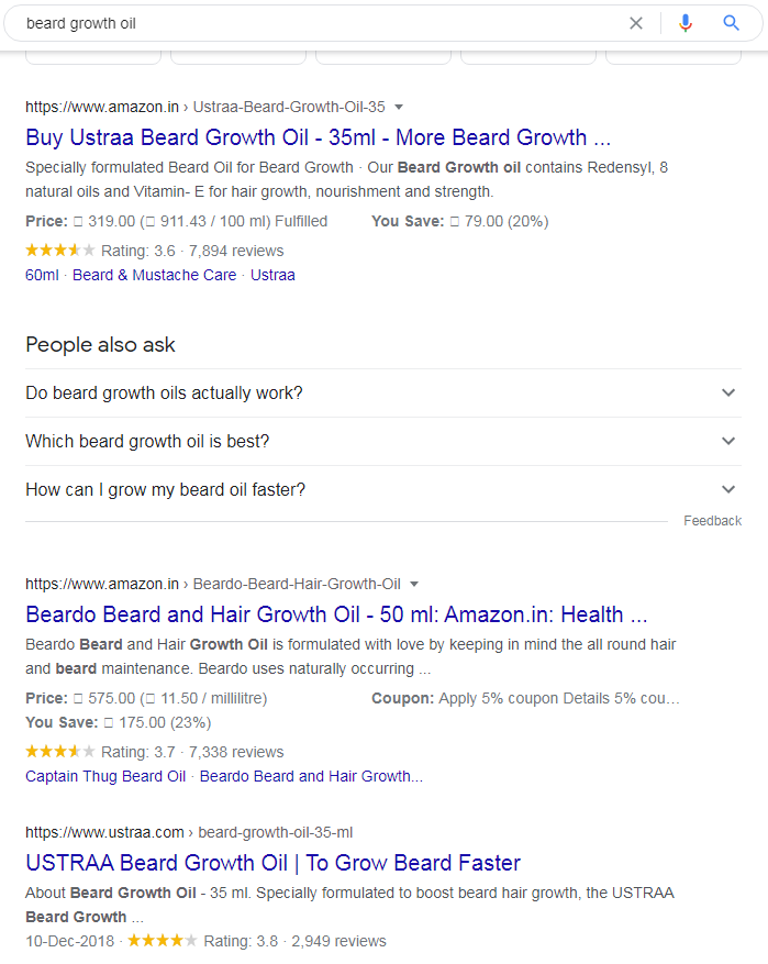 beard growth oil serps writing product descriptions