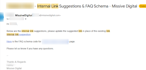 Internal linking Suggestions