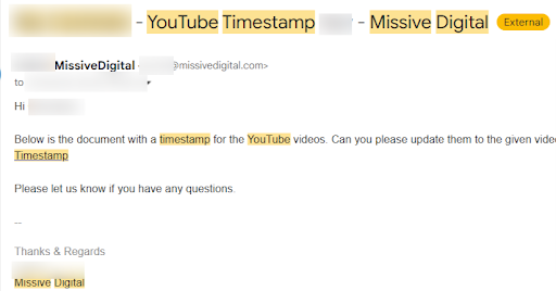 Timestamps and content for YouTube videos