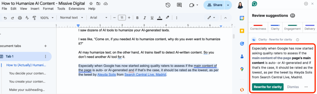 Google Doc Humanize Ai
