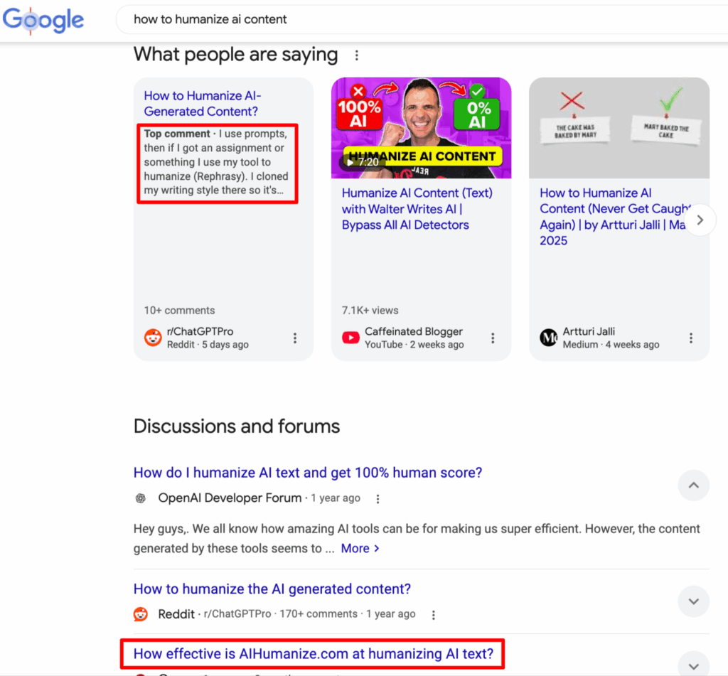 Highlighting text what people are saying