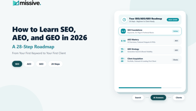 How to Learn SEO, AEO, and GEO in 2026: A 28-Step Roadmap From Your First Keyword to Your First Client