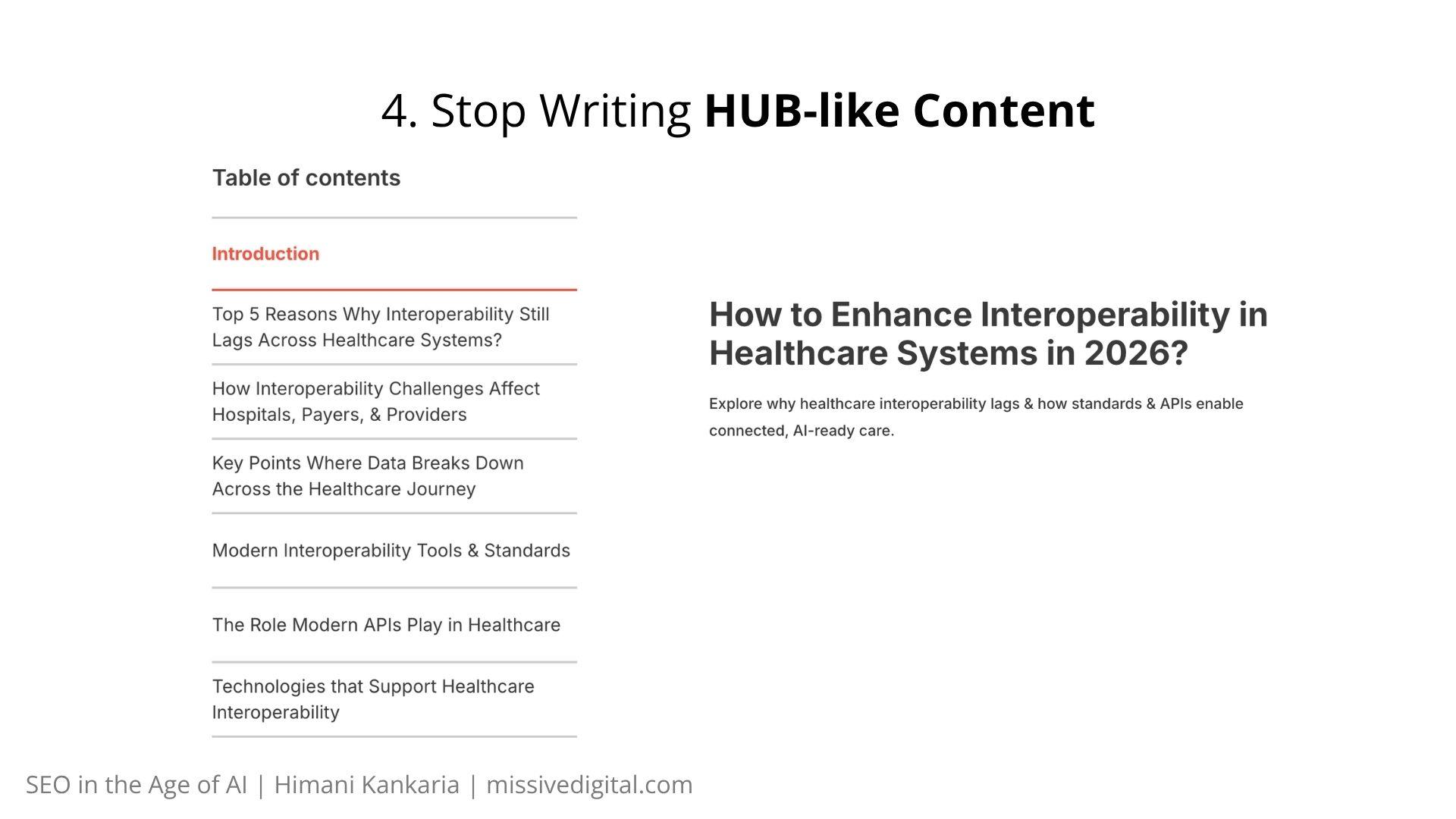 Hub-like table of contents for How to Enhance Interoperability in Healthcare Systems in 2026